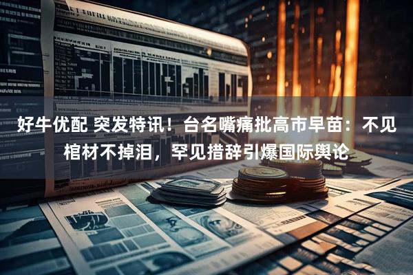 好牛优配 突发特讯！台名嘴痛批高市早苗：不见棺材不掉泪，罕见措辞引爆国际舆论