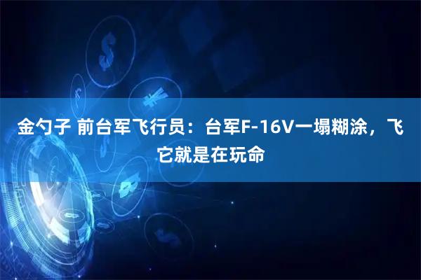 金勺子 前台军飞行员：台军F-16V一塌糊涂，飞它就是在玩命